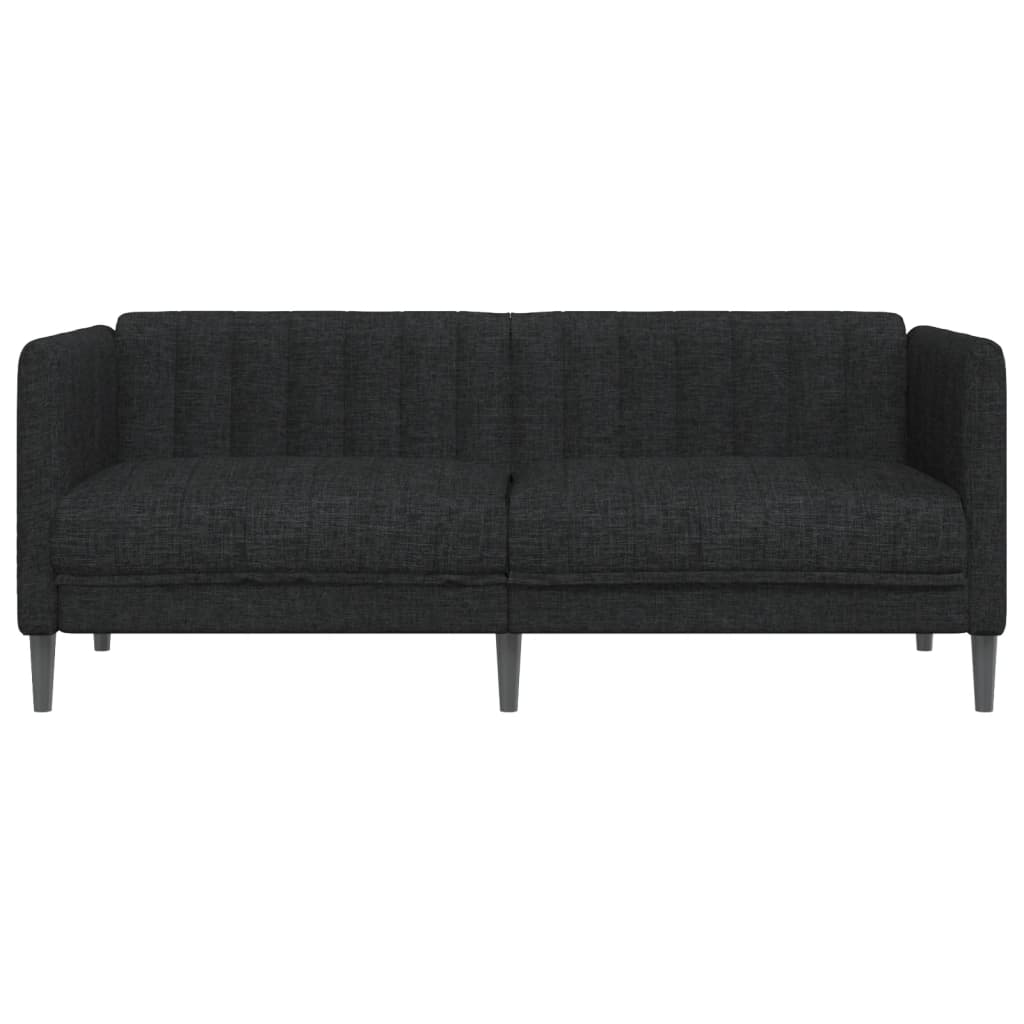 2 seater black fabric sofa