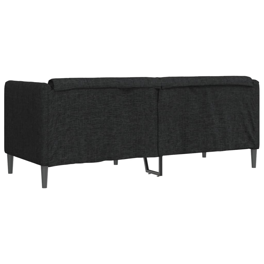2 seater black fabric sofa