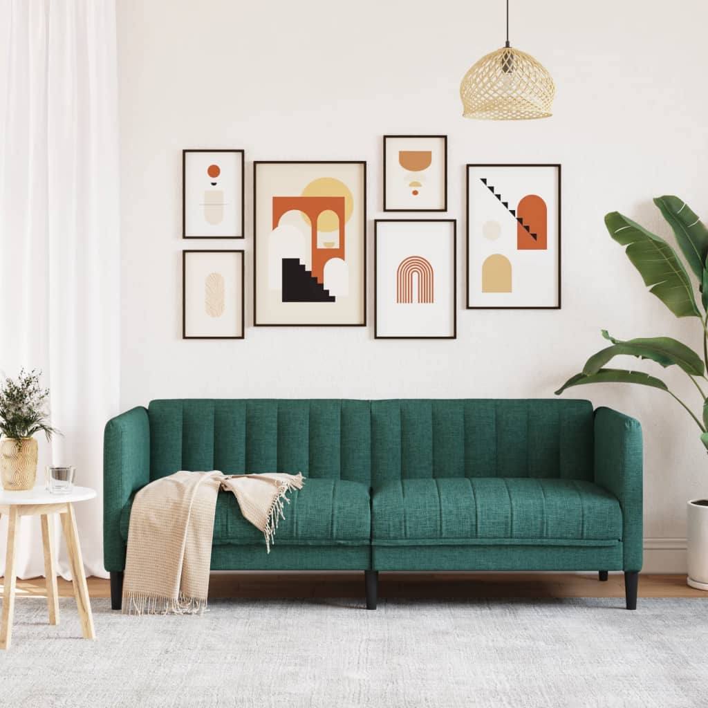 2-seater sofa in dark green fabric