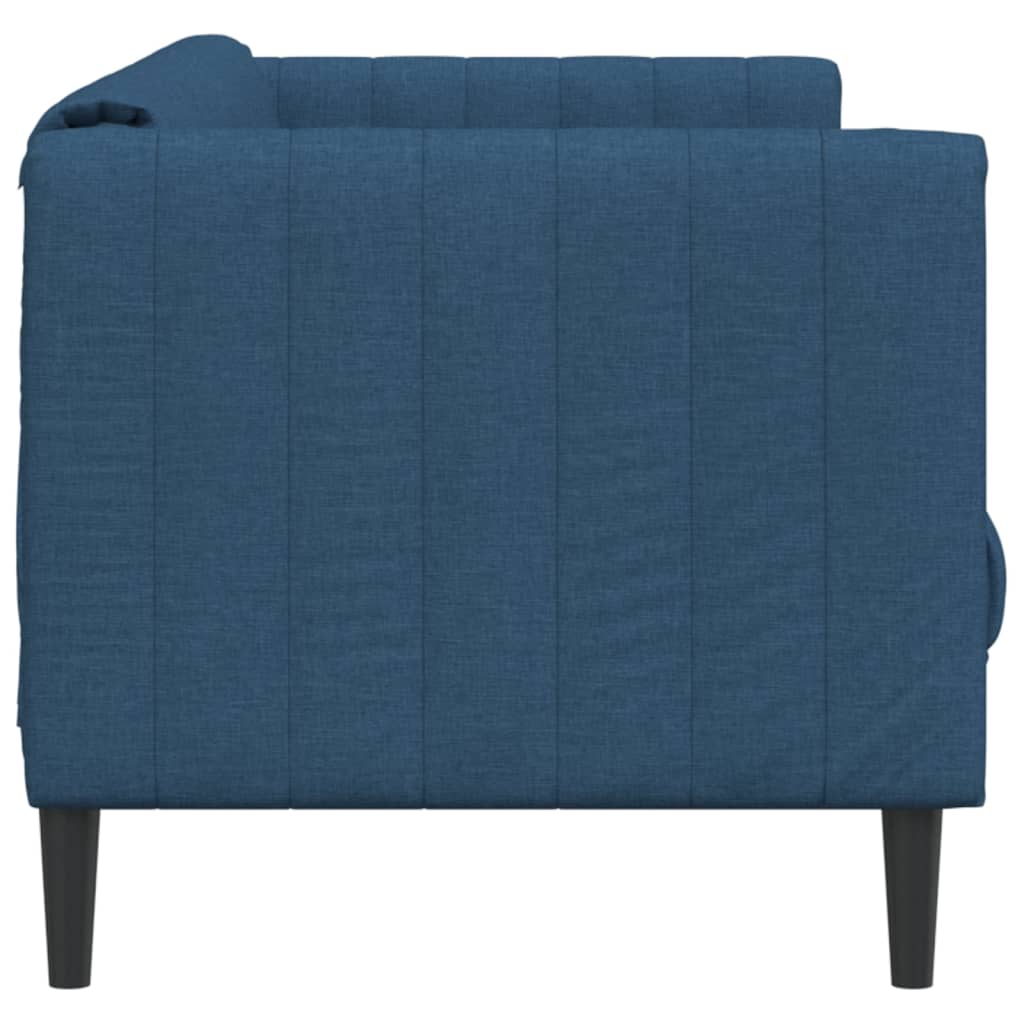 2 seater blue fabric sofa