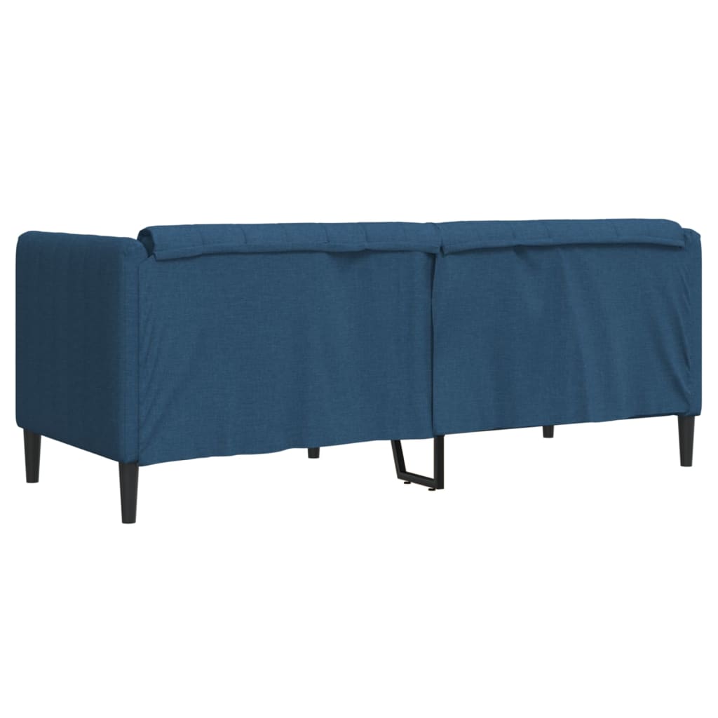 2 seater blue fabric sofa