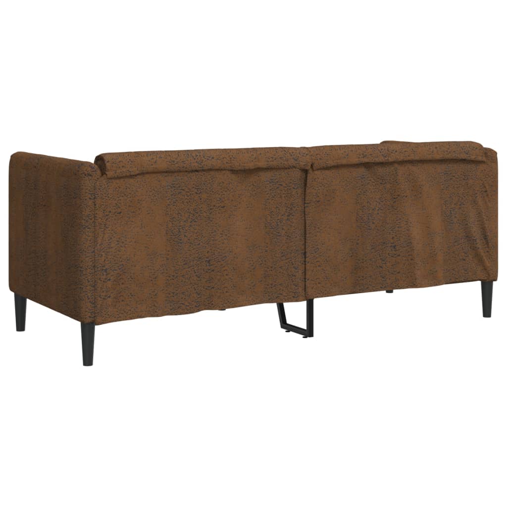 2-seater sofa in brown faux suede