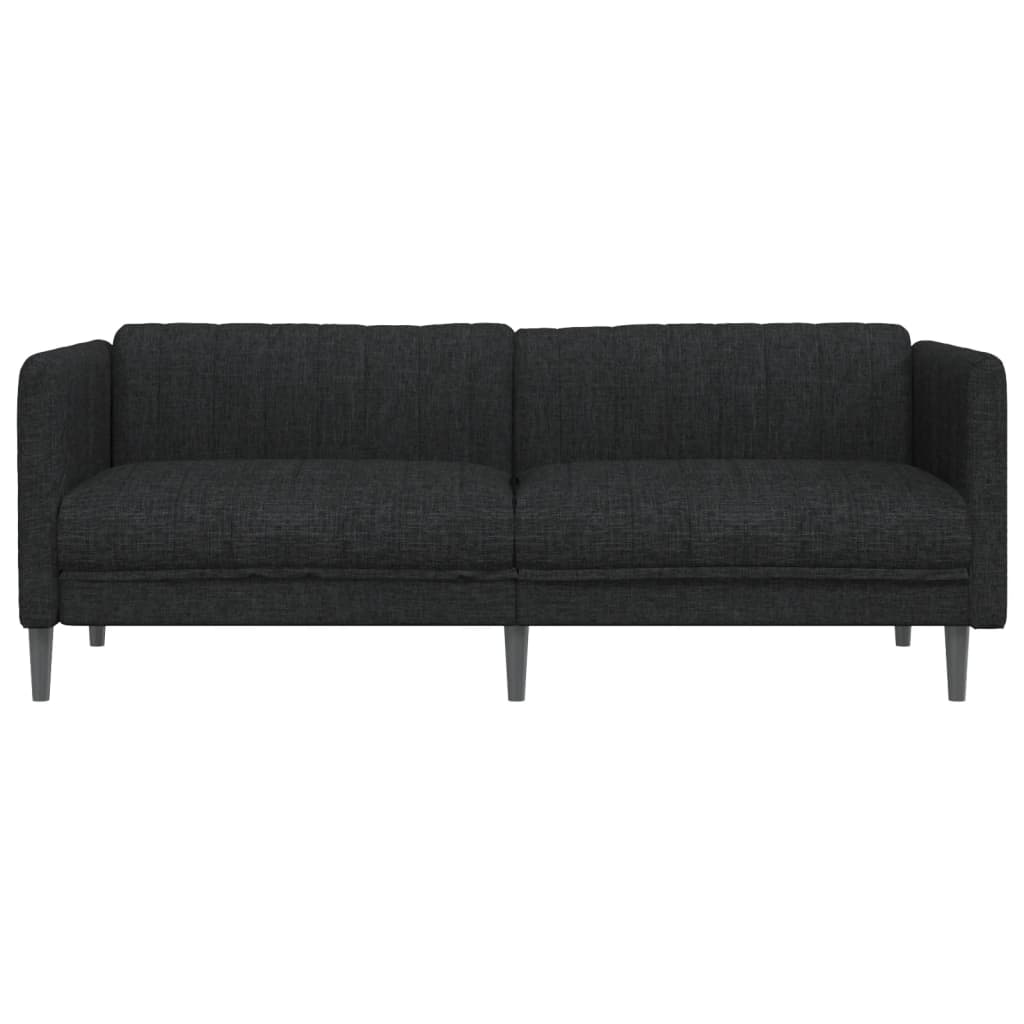 3 seater black fabric sofa