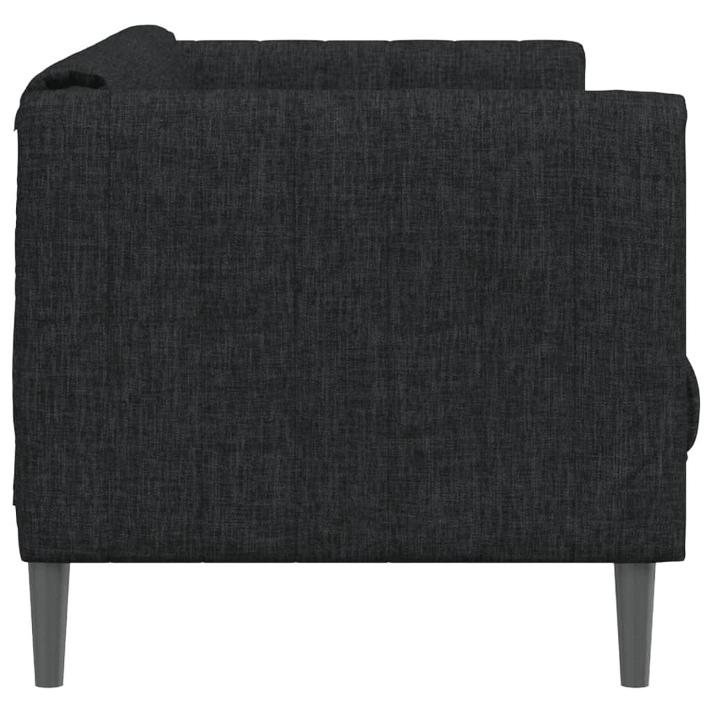 3 seater black fabric sofa