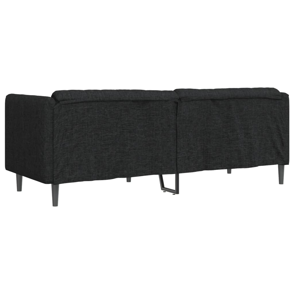 3 seater black fabric sofa