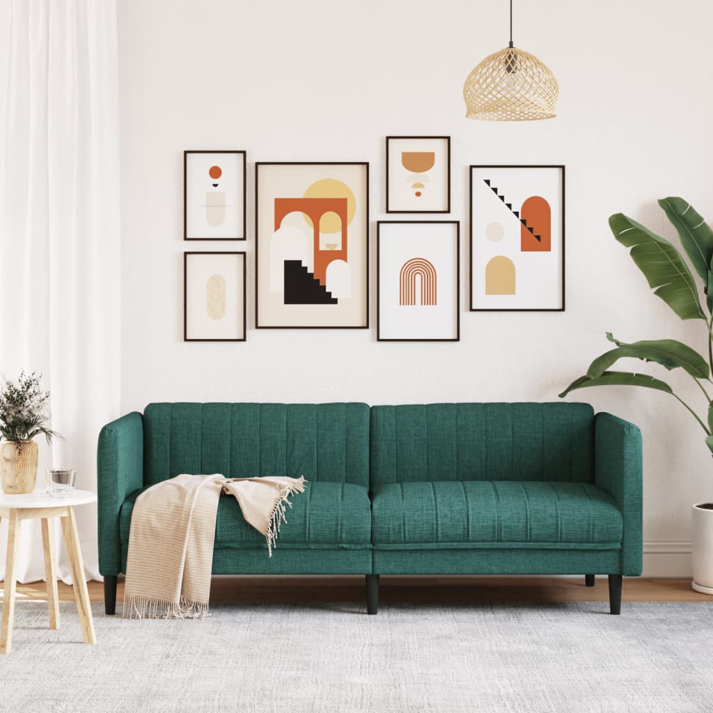 3-seater sofa in dark green fabric