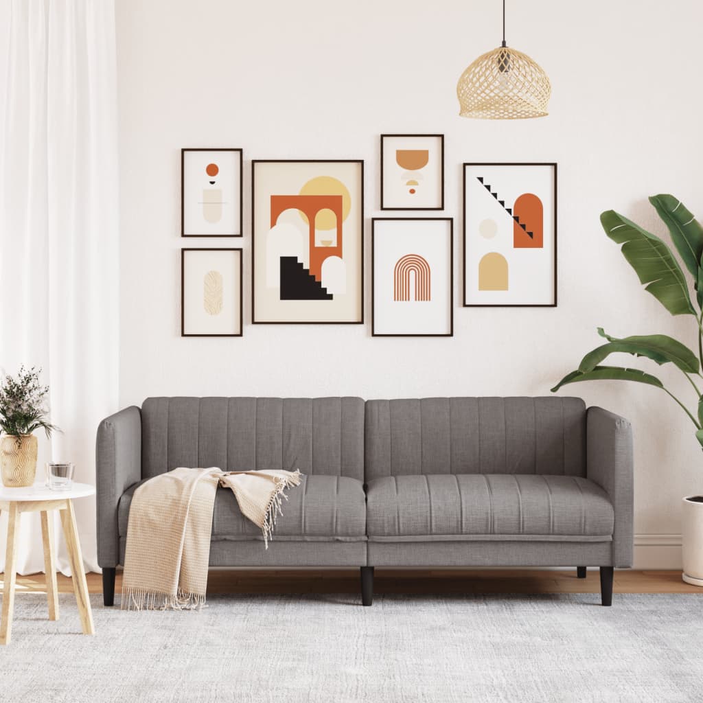 3-seater sofa in grey-brown fabric