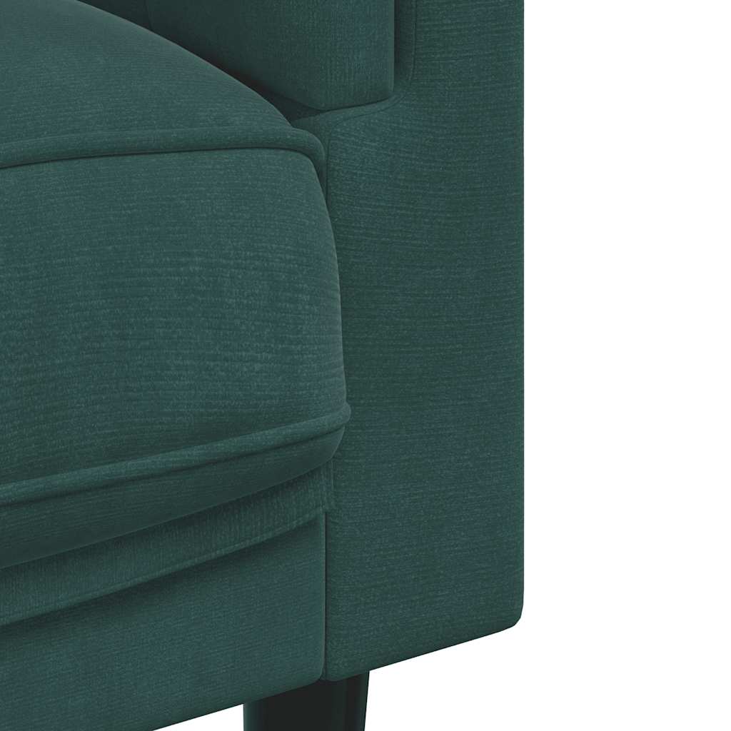 Poltrona com almofadão veludo verde-escuro
