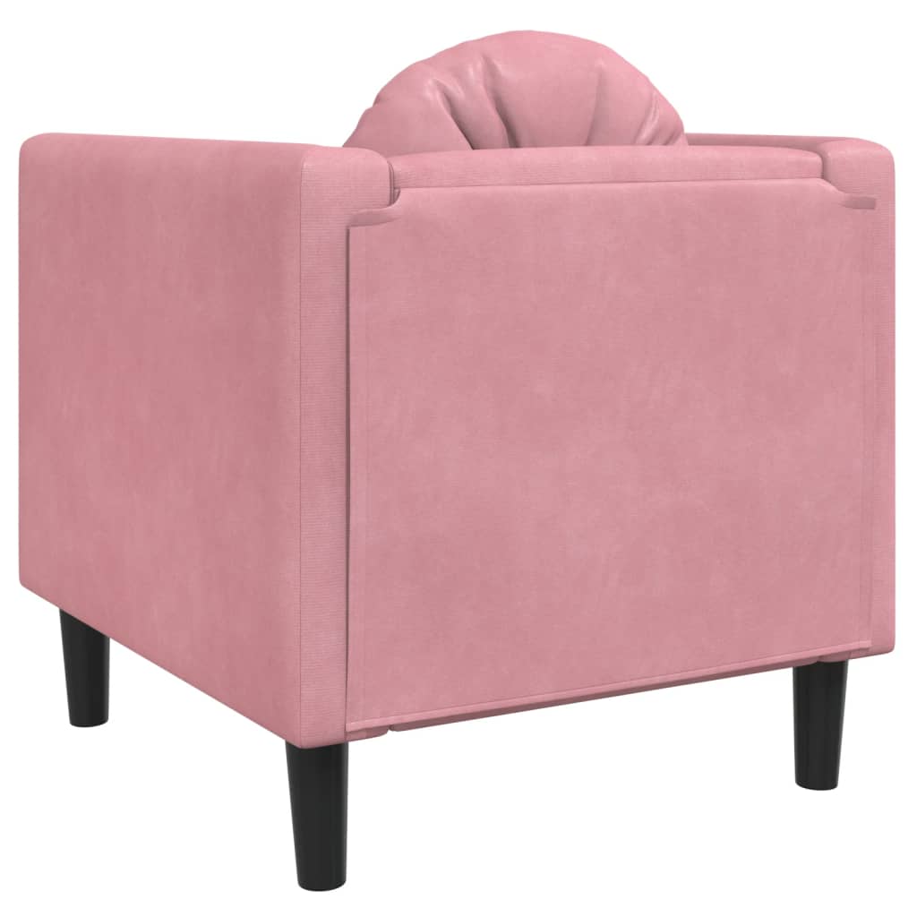 Poltrona com almofadão veludo rosa