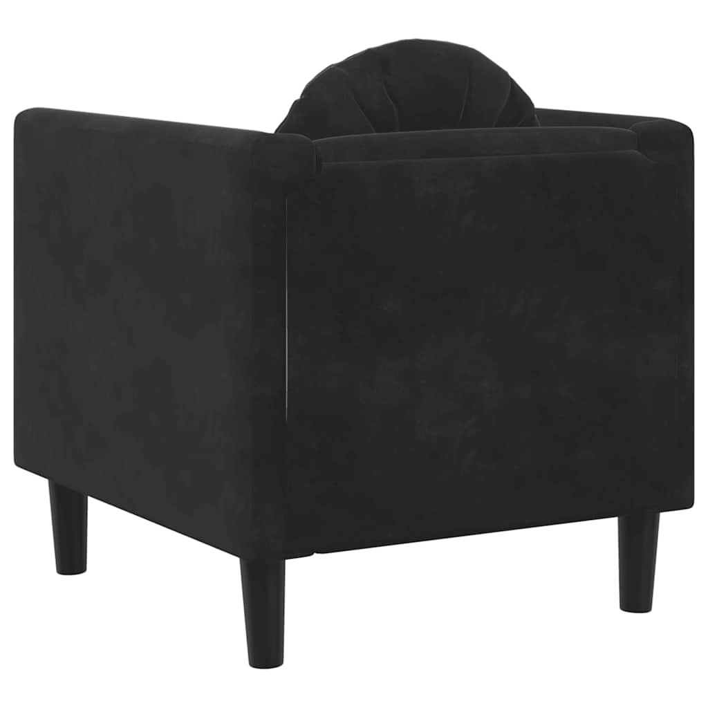 Poltrona com almofadão veludo preto
