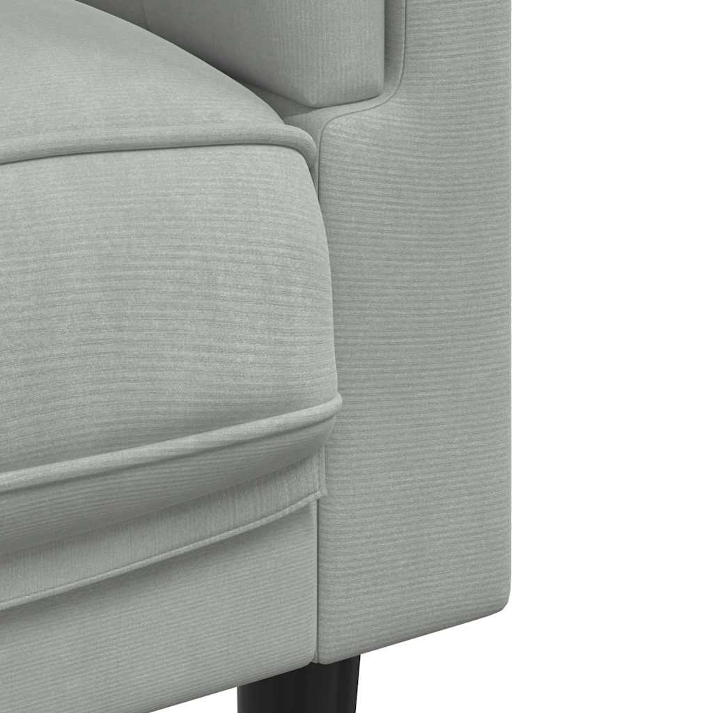 2-seater sofa with cushions in light grey velvet
