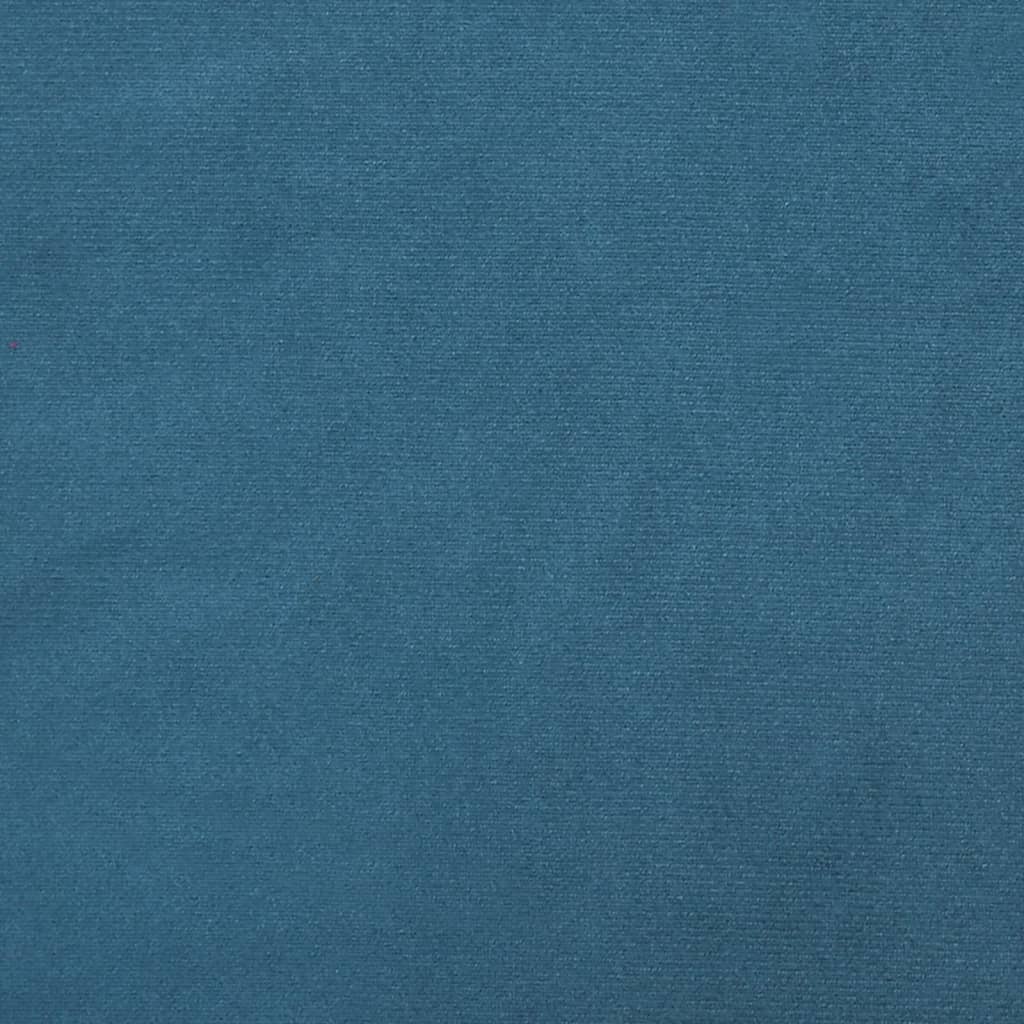 2-seater blue velvet sofa with cushions