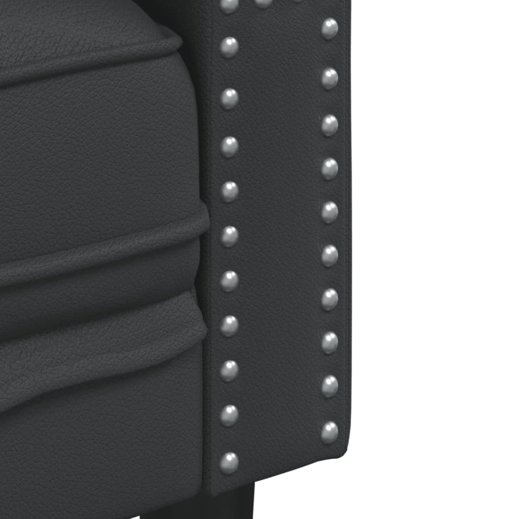 Chesterfield 2-seater sofa in black faux leather