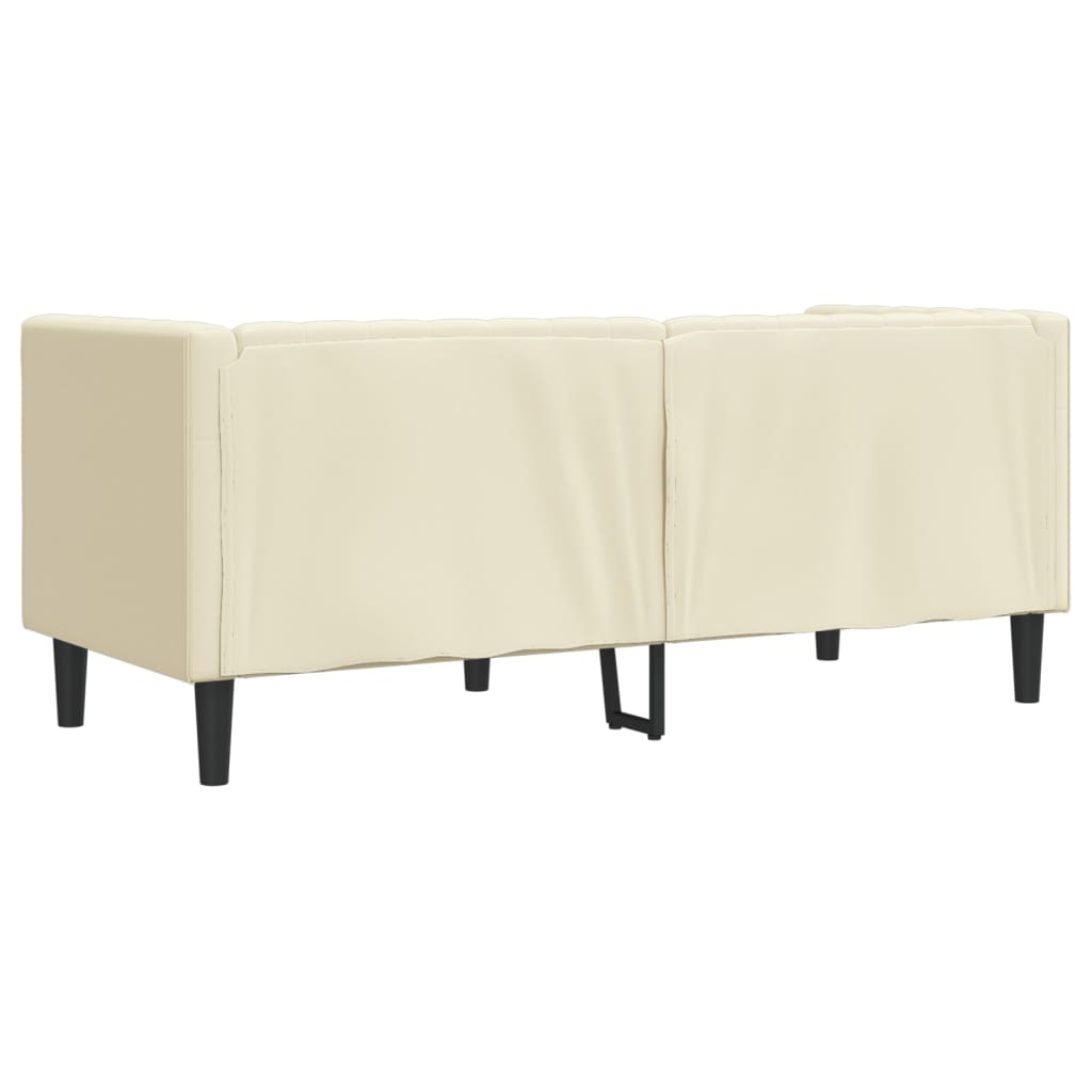 Sofá chesterfield 2 lugares couro artificial creme