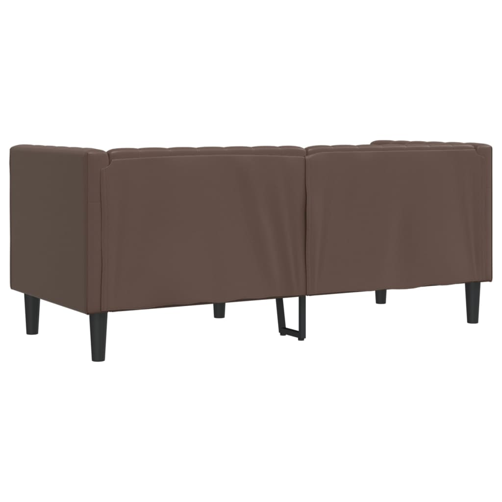 Sofá chesterfield 2 lugares couro artificial castanho