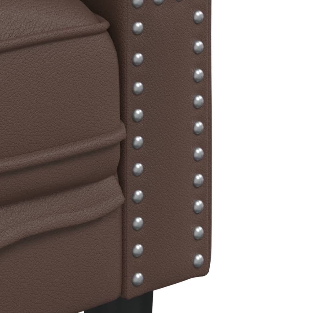 Sofá chesterfield 2 lugares couro artificial castanho