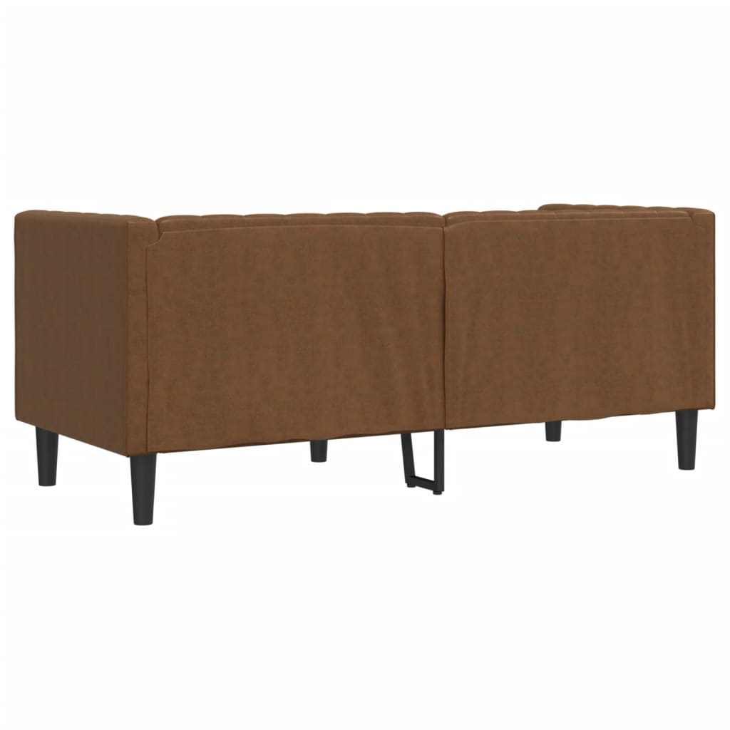 Sofá chesterfield 2 lugares camurça artificial castanho