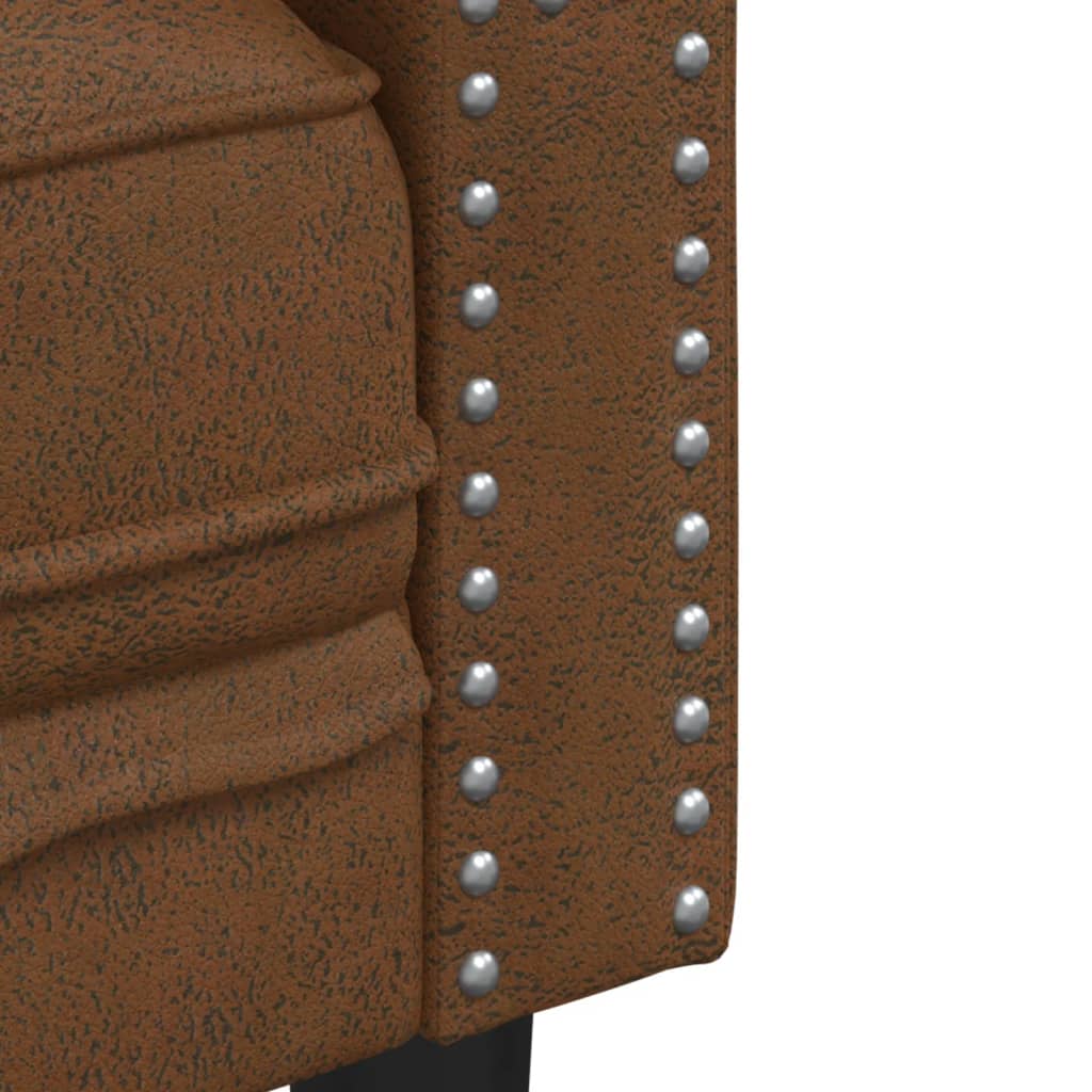 Sofá chesterfield 2 lugares camurça artificial castanho