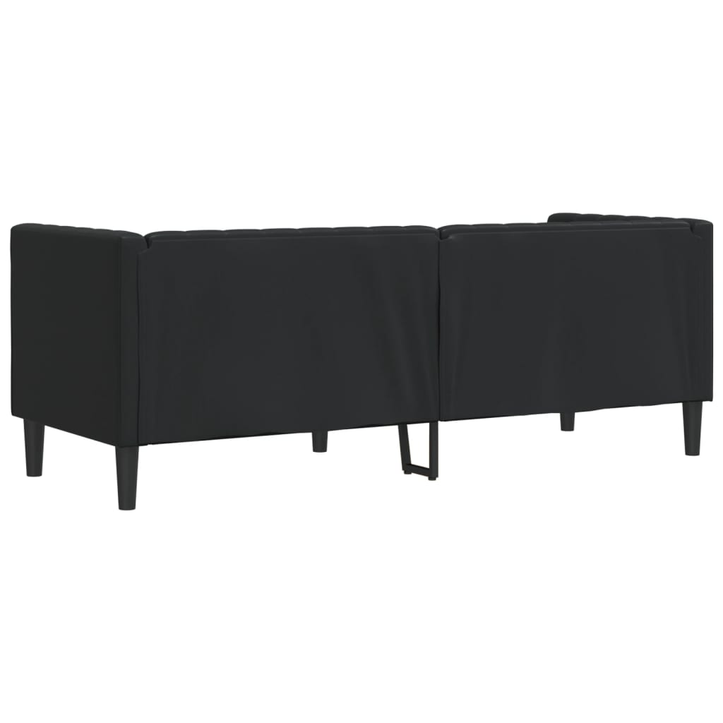 Chesterfield 3-seater sofa in black faux leather