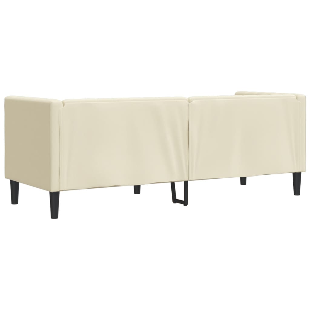Chesterfield 3-seater sofa in cream faux leather