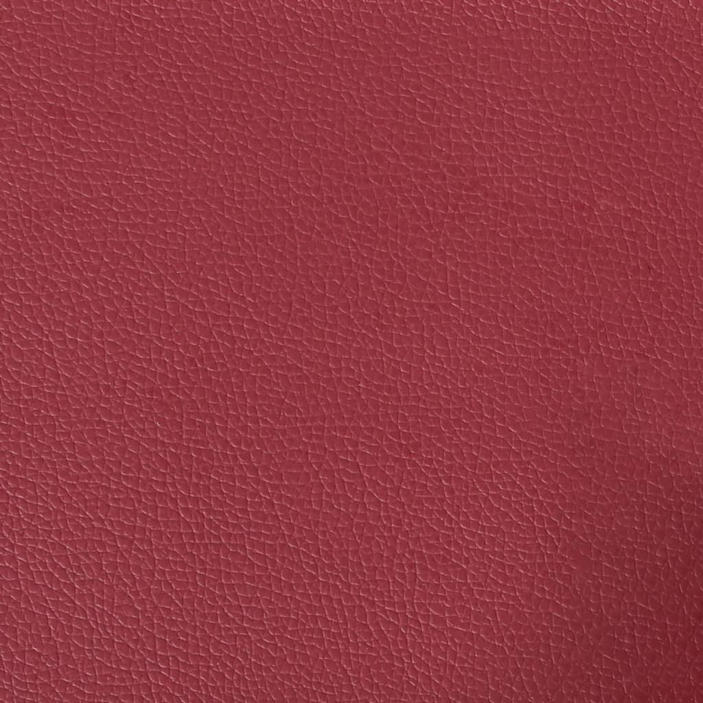 Sofá chesterfield 3 lugares couro artificial vermelho tinto