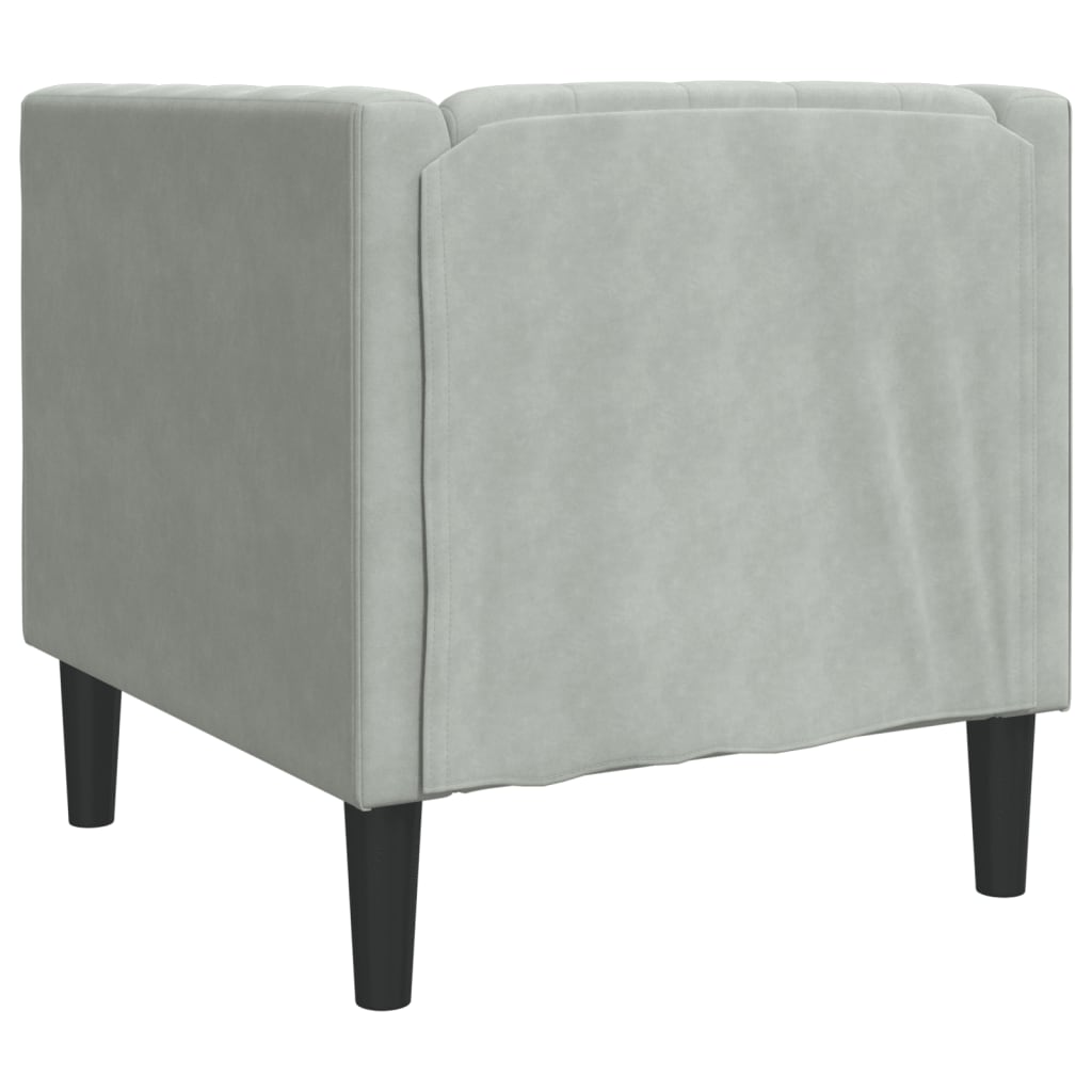 Sofá chesterfield veludo cinzento-claro