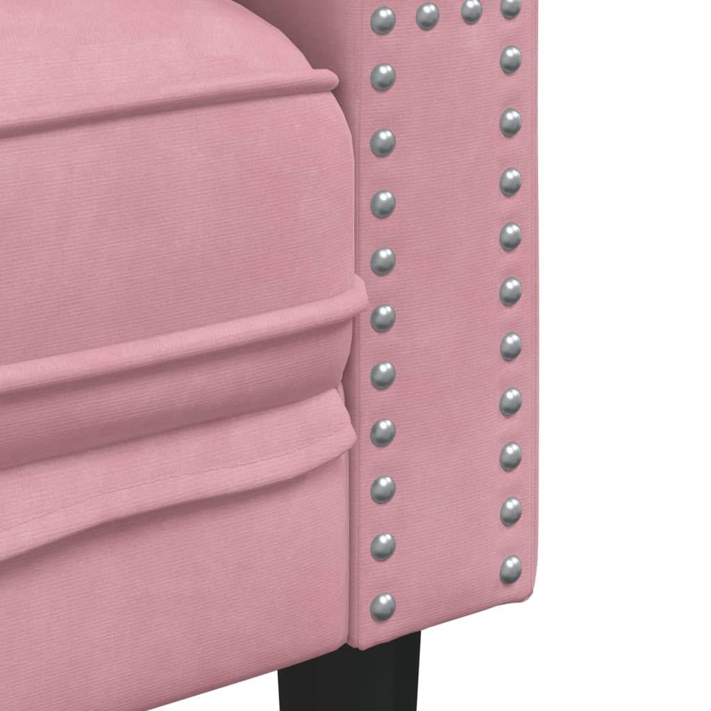 Sofá chesterfield veludo rosa