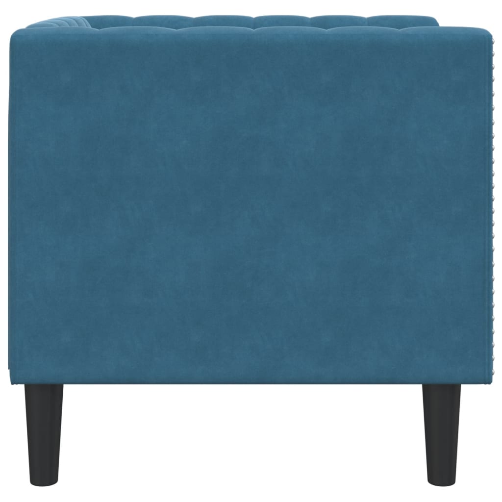 Sofá chesterfield veludo azul