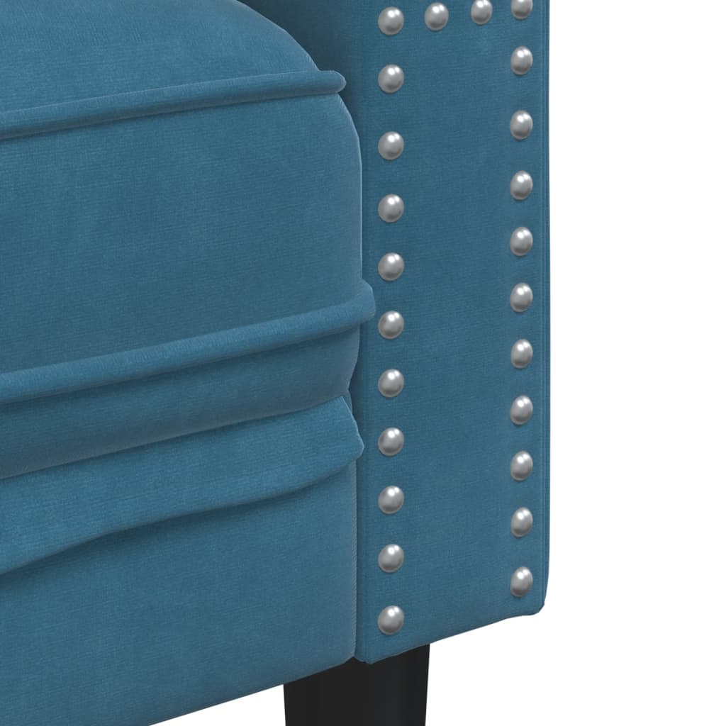Sofá chesterfield veludo azul