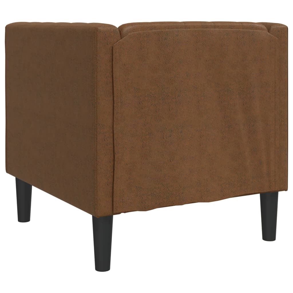 Sofá chesterfield camurça artificial castanho