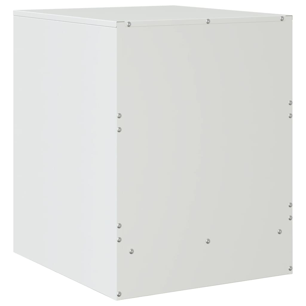 Mesas de cabeceira 2 pcs 34,5x39x44 cm aço branco