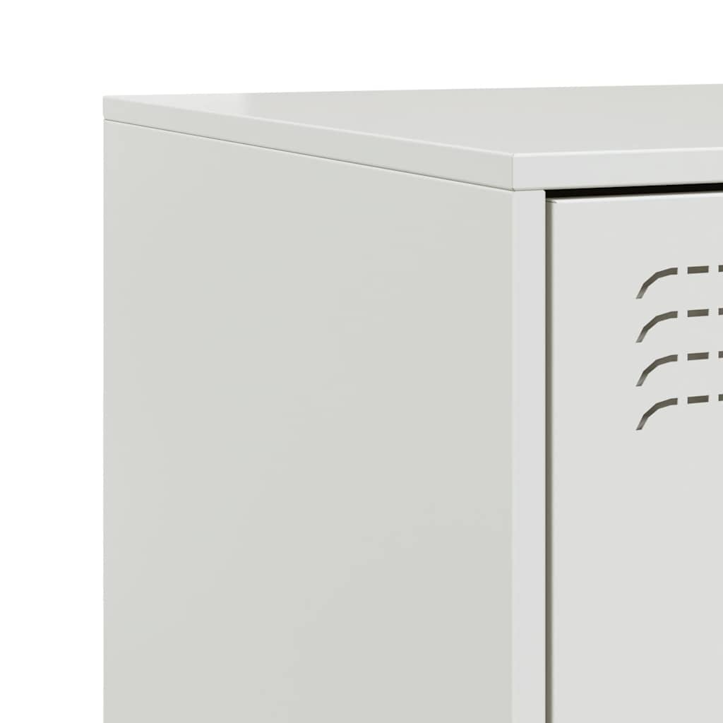 Mesas de cabeceira 2 pcs 34,5x39x44 cm aço branco