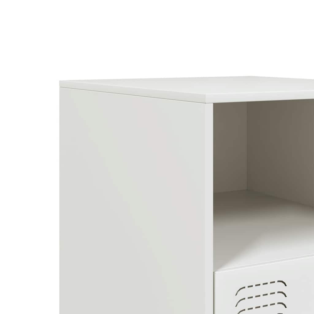 Bedside tables 2 pcs 34.5x39x44 cm white steel