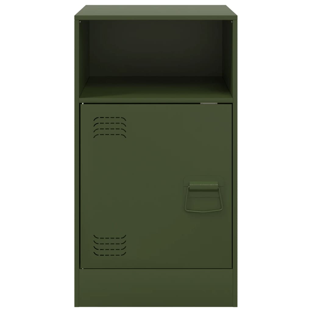 Bedside tables 2 pcs 34.5x39x62 cm olive green steel
