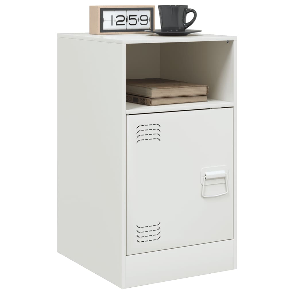 Bedside table 34.5x39x62 cm white steel