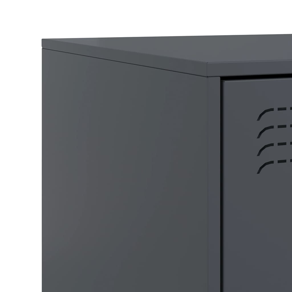 Bedside tables 2 pcs 34.5x39x62 cm anthracite steel