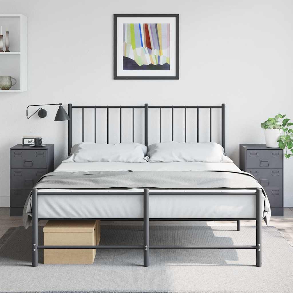 Bedside tables 2 pcs 34.5x39x62 cm anthracite steel
