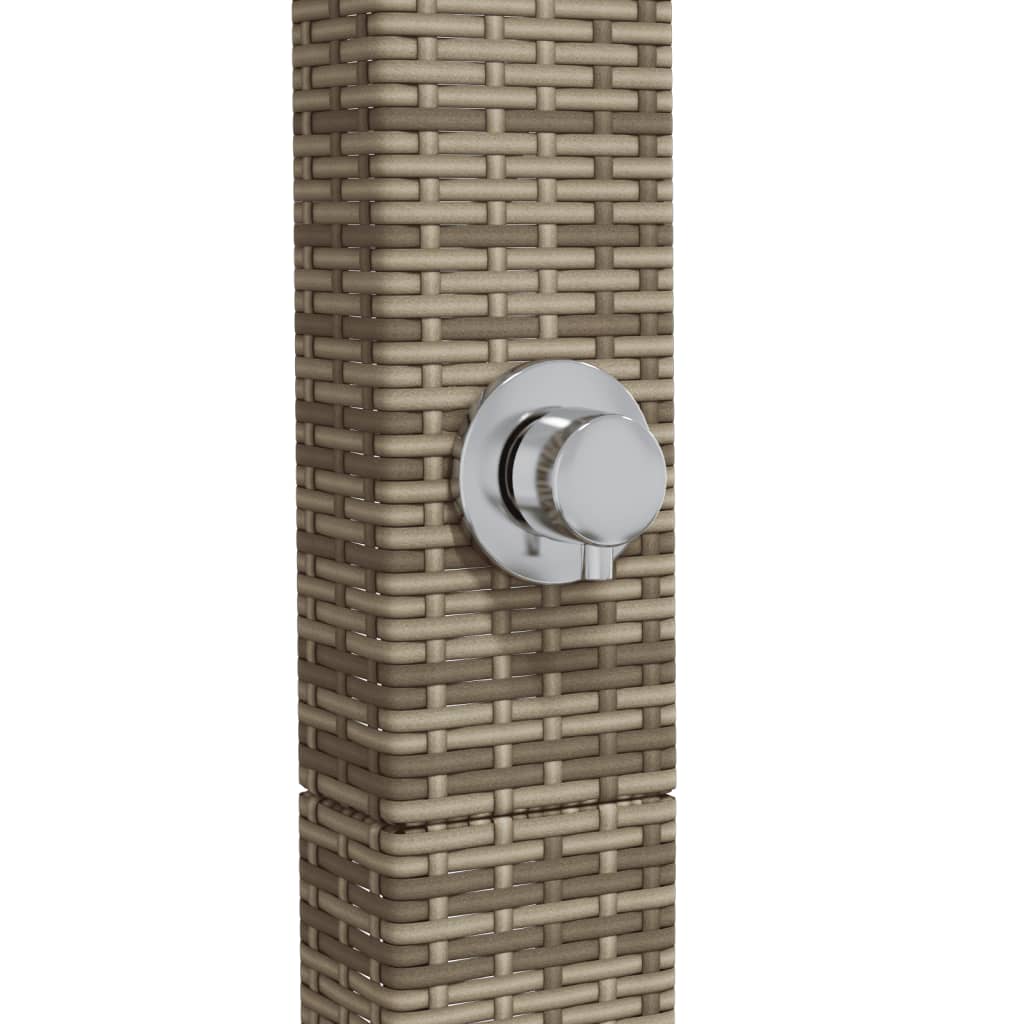 Outdoor shower 50x55x224 cm PE wicker/acacia wood grey