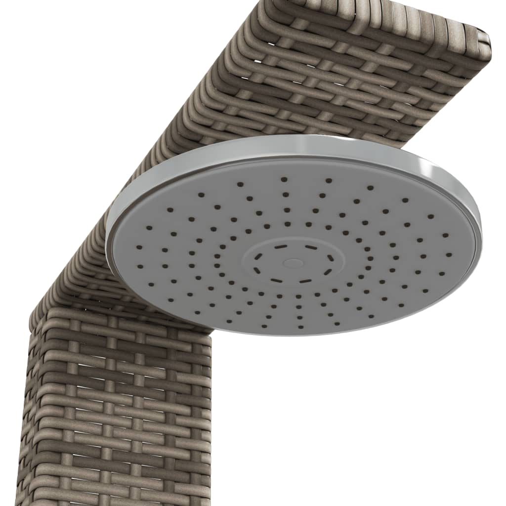 Outdoor shower 50x55x224 cm PE wicker/acacia wood grey