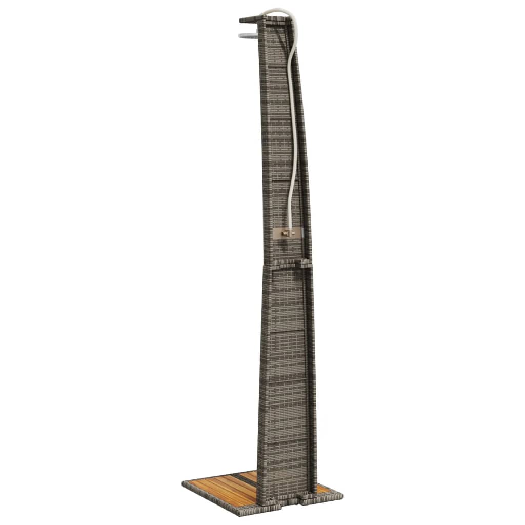 Outdoor shower 55x60x224 cm PE wicker/grey acacia wood