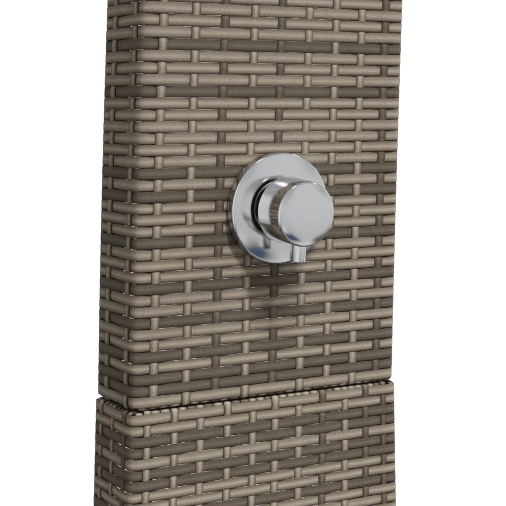 Outdoor shower 55x60x224 cm PE wicker/grey acacia wood