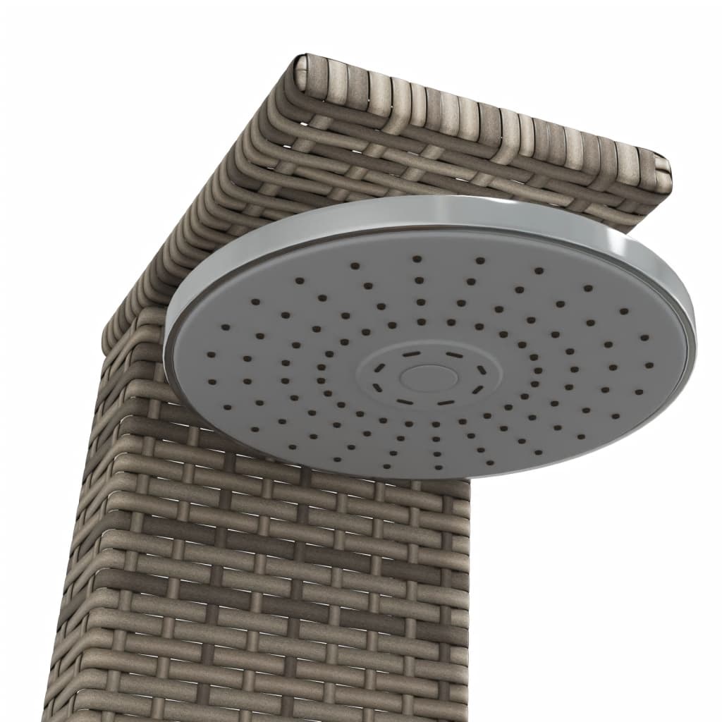 Outdoor shower 55x60x224 cm PE wicker/grey acacia wood