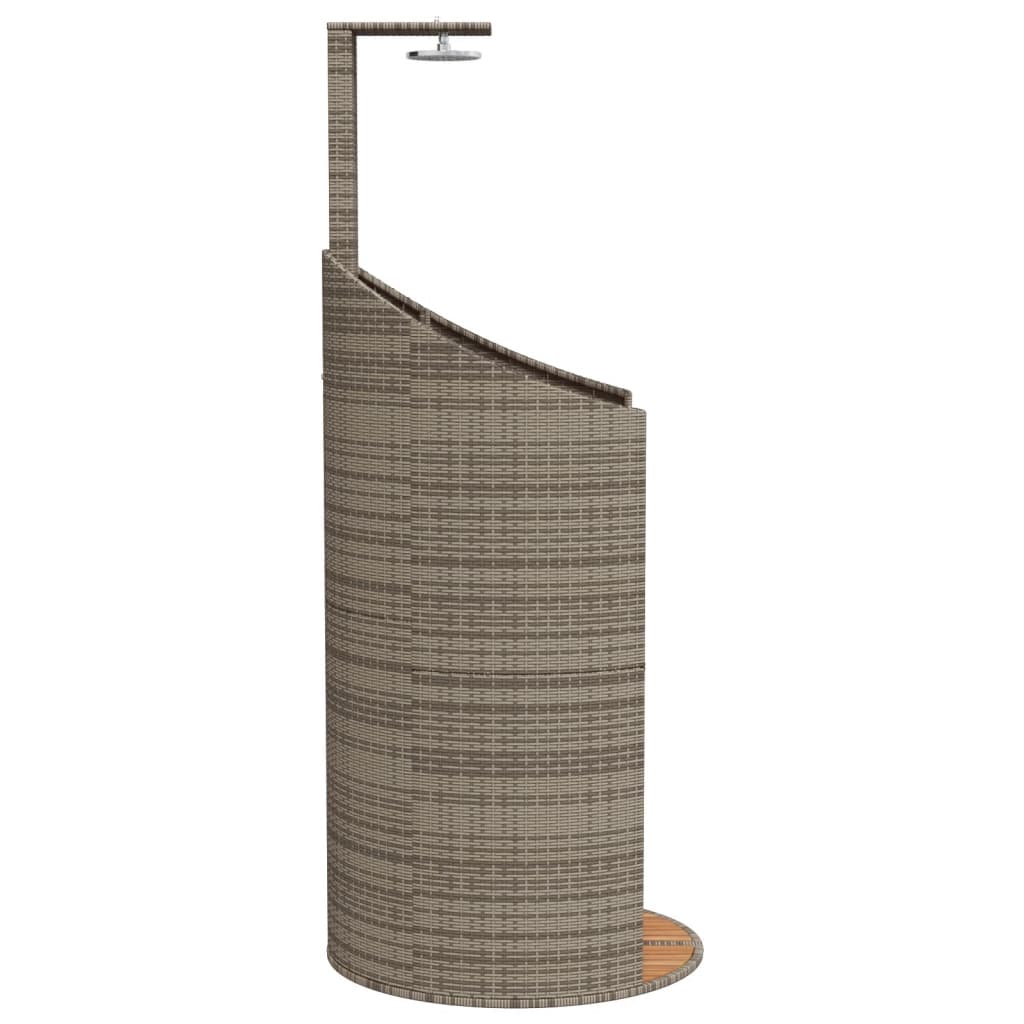 Outdoor shower 100x100x241.5 cm PE wicker/grey acacia wood