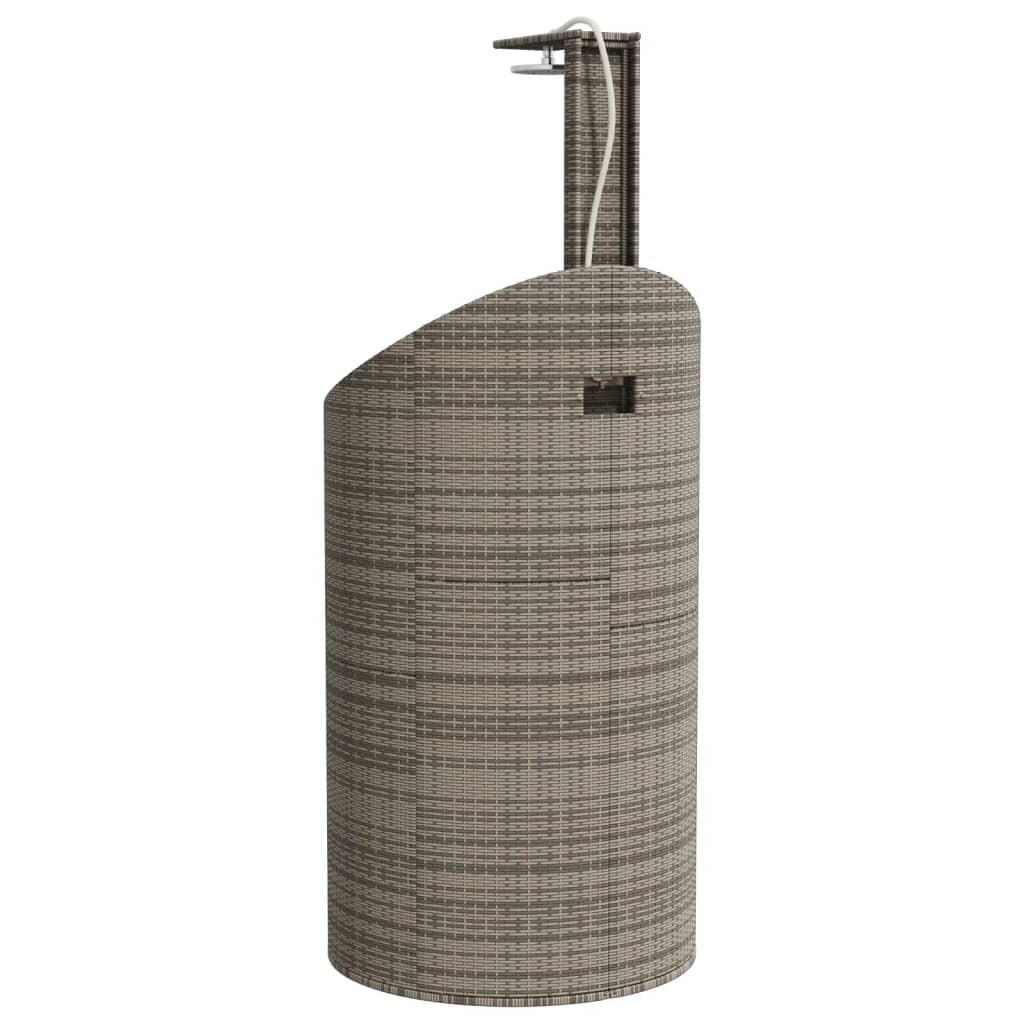 Outdoor shower 100x100x241.5 cm PE wicker/grey acacia wood