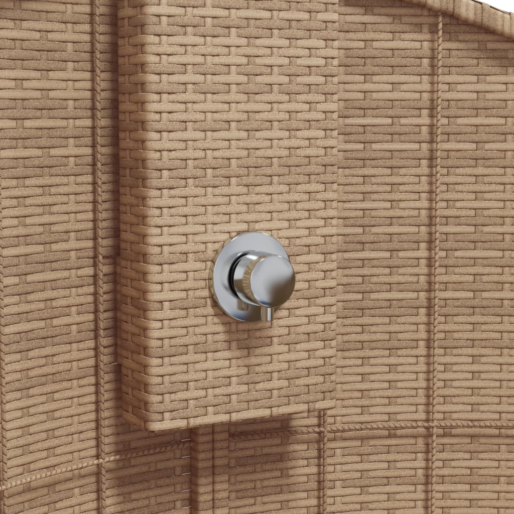 Outdoor shower 100x100x241.5 cm PE wicker/acacia wood beige