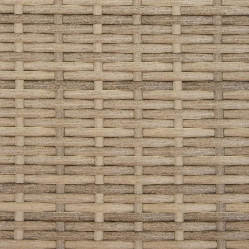 Sun loungers with table 2 pcs PE rattan beige