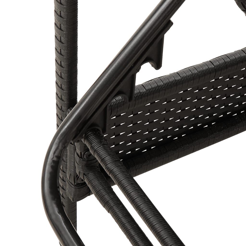 Sun lounger with cushion 63x200x81 cm black PE wicker