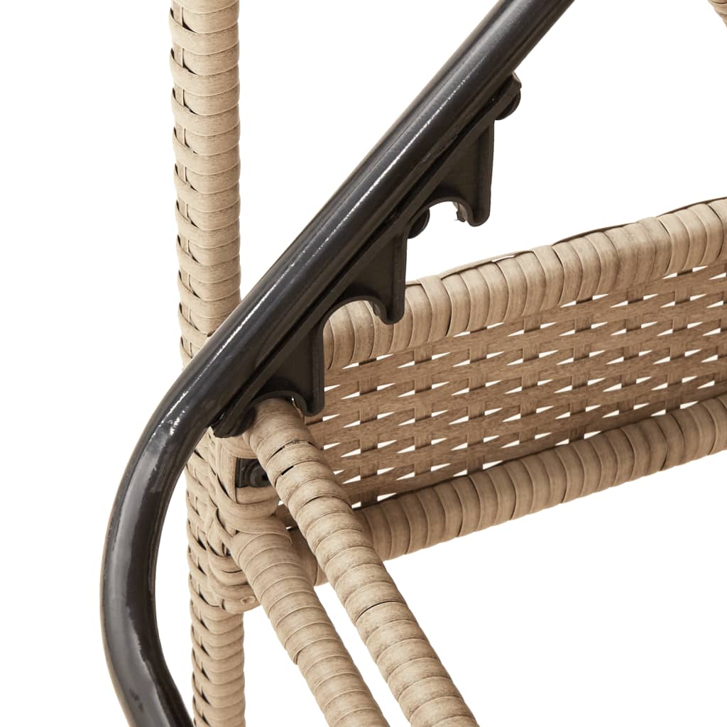 Sun lounger with cushion 63x200x81 cm PE wicker beige