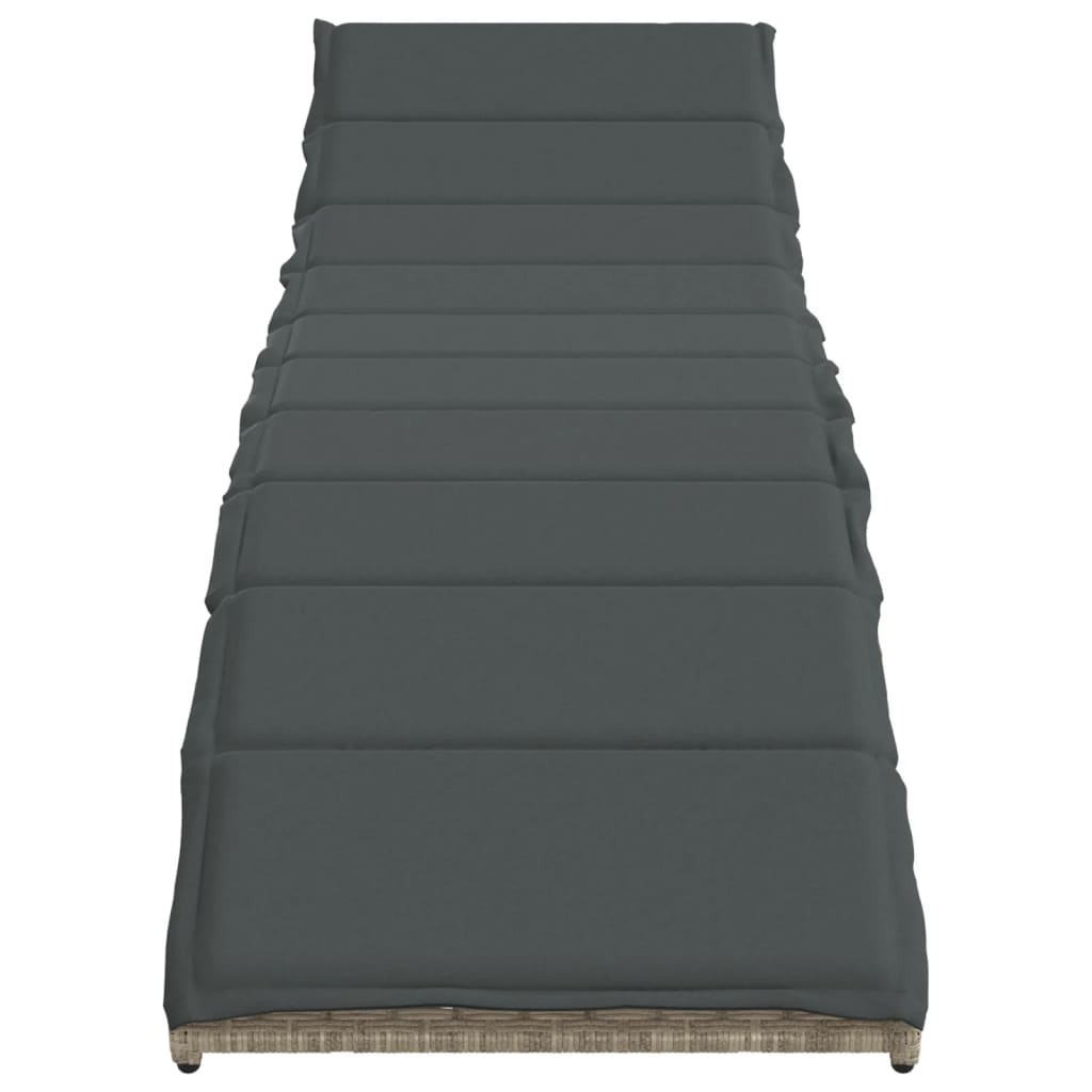 Sun lounger with cushion 55x199x50 cm PE wicker