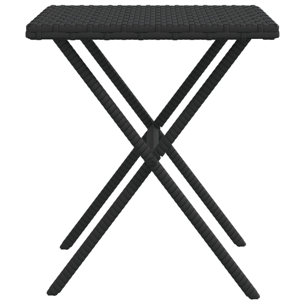 Sun loungers with table 2 pcs black PE rattan